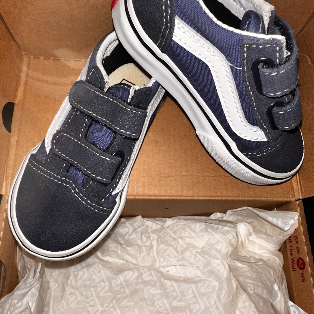 Vans Kids Navy Velcro Sneakers